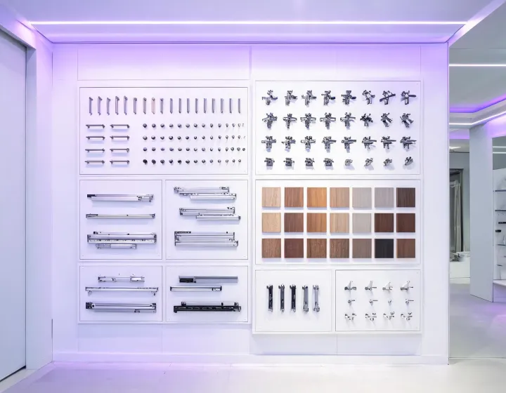 Richelieu hardware showroom and specification wall