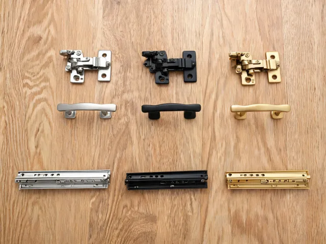 Cabinet hinges and handles